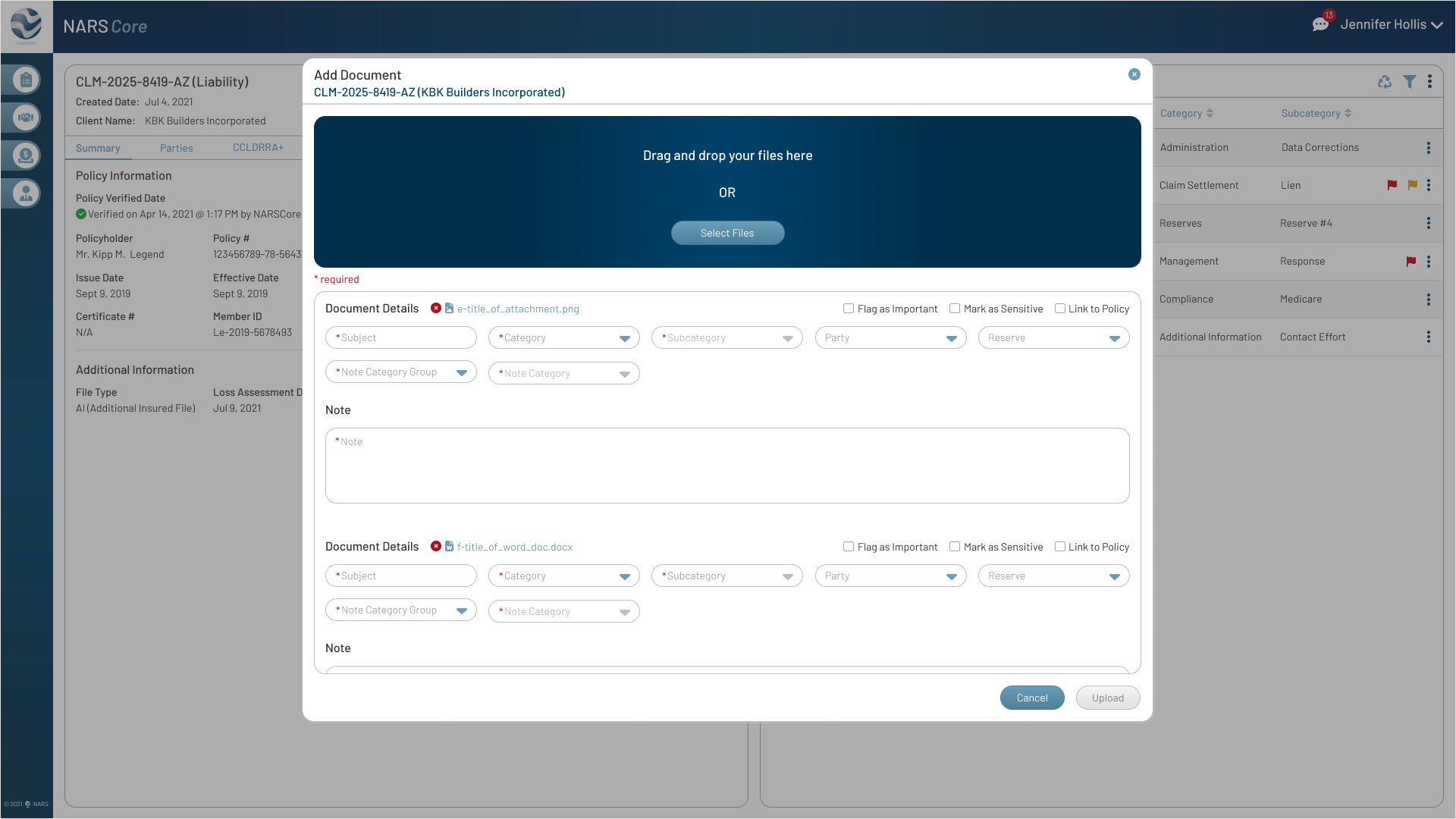 Document Upload — Intuitive interface for quickly adding new files