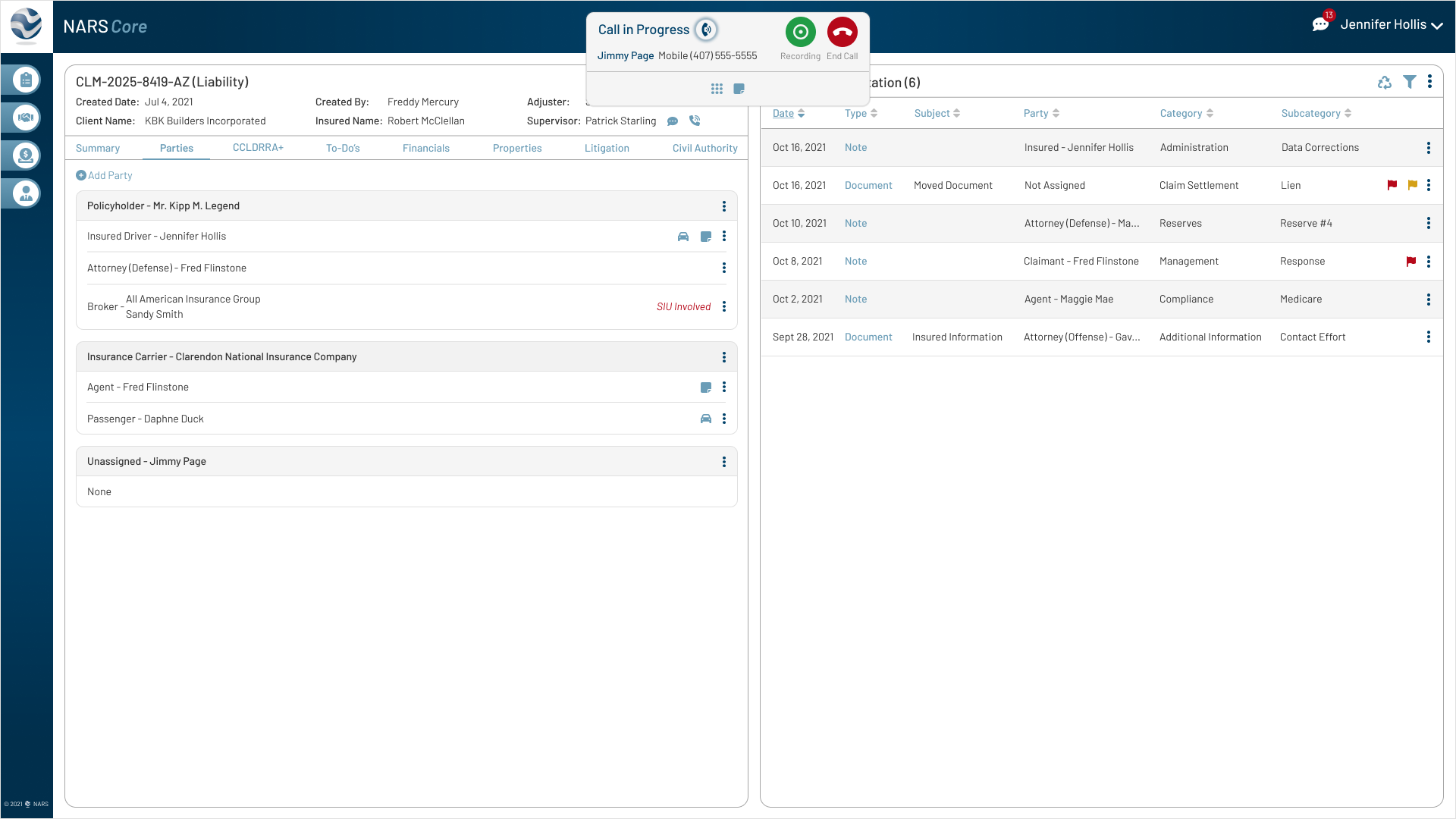 Record Call — Users can record calls to support compliance and enable later review of any missed information