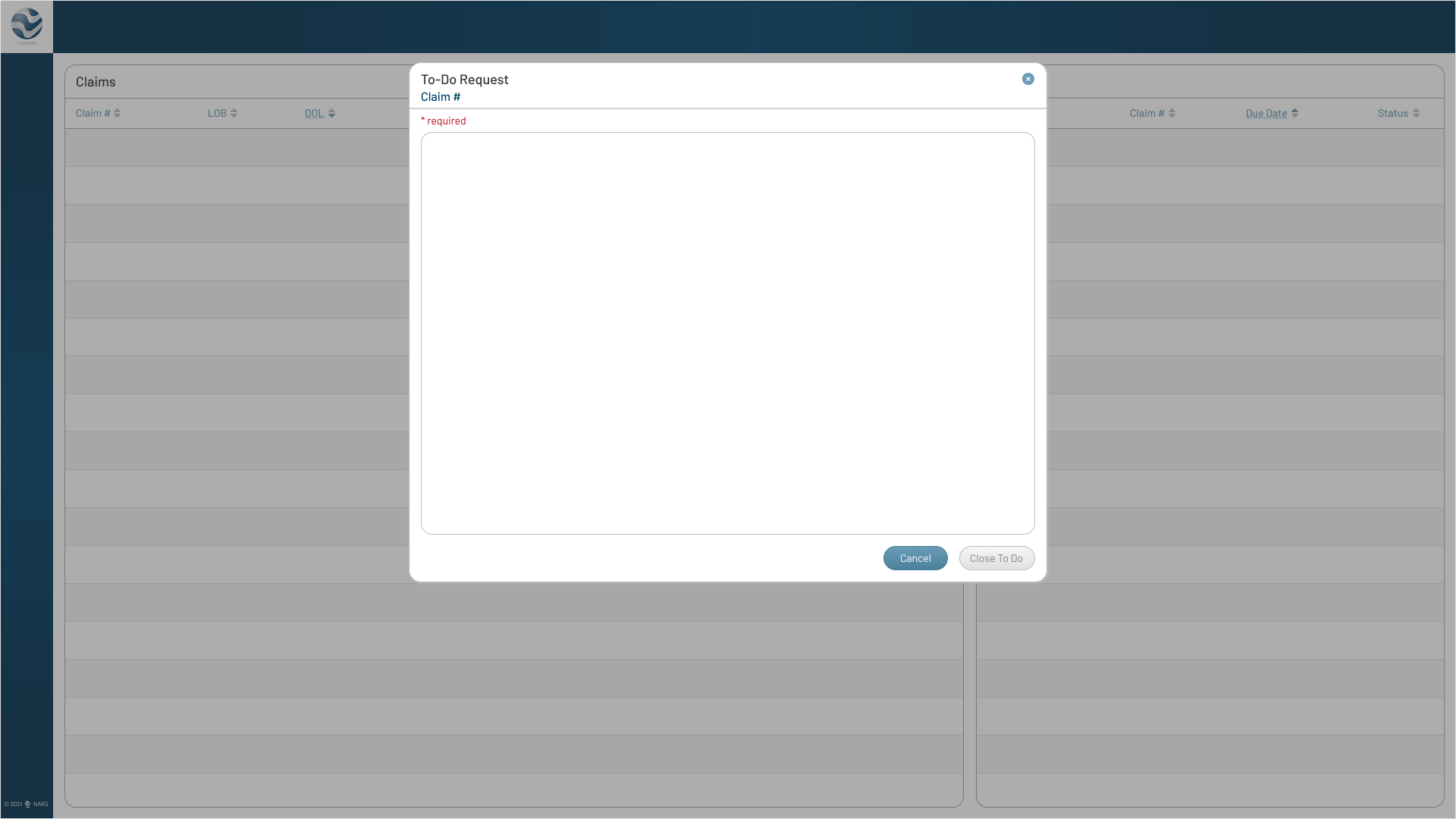 High-Fidelity To-Do Request Wireframe.