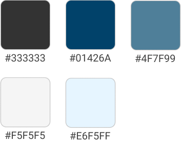 NARS UI primary color palette used for core interface elements